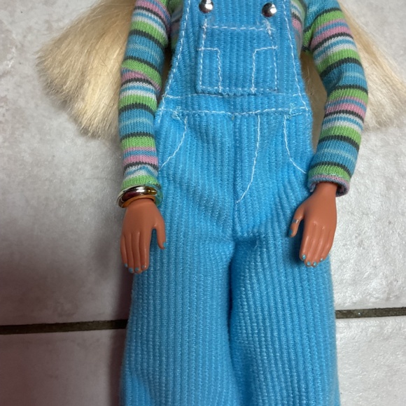 Barbie Cool Blue Corduroy Overalls Hat 90s - Picture 4 of 7